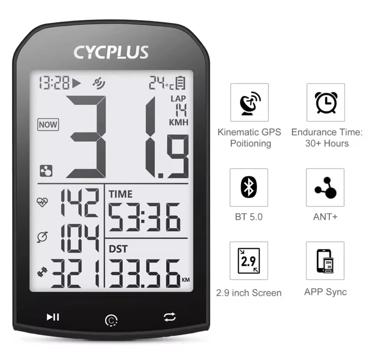 CYCPLUS PRO (M1) Bicycle Computer - MiCycle 